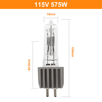 575 Watt 115 Volt Bi Pin Halogen Bulb Globes G9.5 Silver ETC Stage Soft Spot Zoom Light