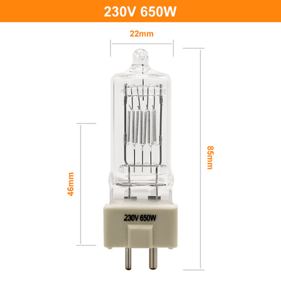 GY9.5 230V 650W Halogen Searchlight Lamp AC Reflector Theater Projector Bulb