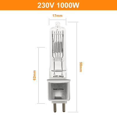 230V 1000 Watt Quartz Bulb Single Ended 3200k GX 9.5 Pin Cap For Ceiling Lights