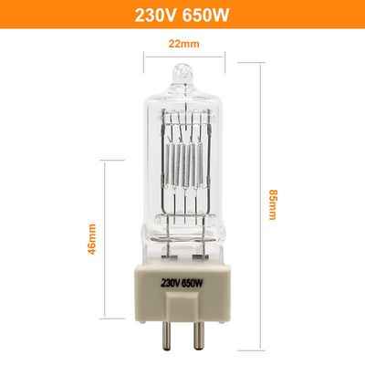 16250lm Stage Light Halogen Bulb GY9.5 650W 230V Halogen Quartz Lamp Theater Spotlight Bulb