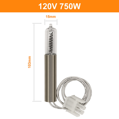 120V Quartz Tungsten Halogen Lamp 750w G9.5 Quartz Bulb Jacketed Infrared